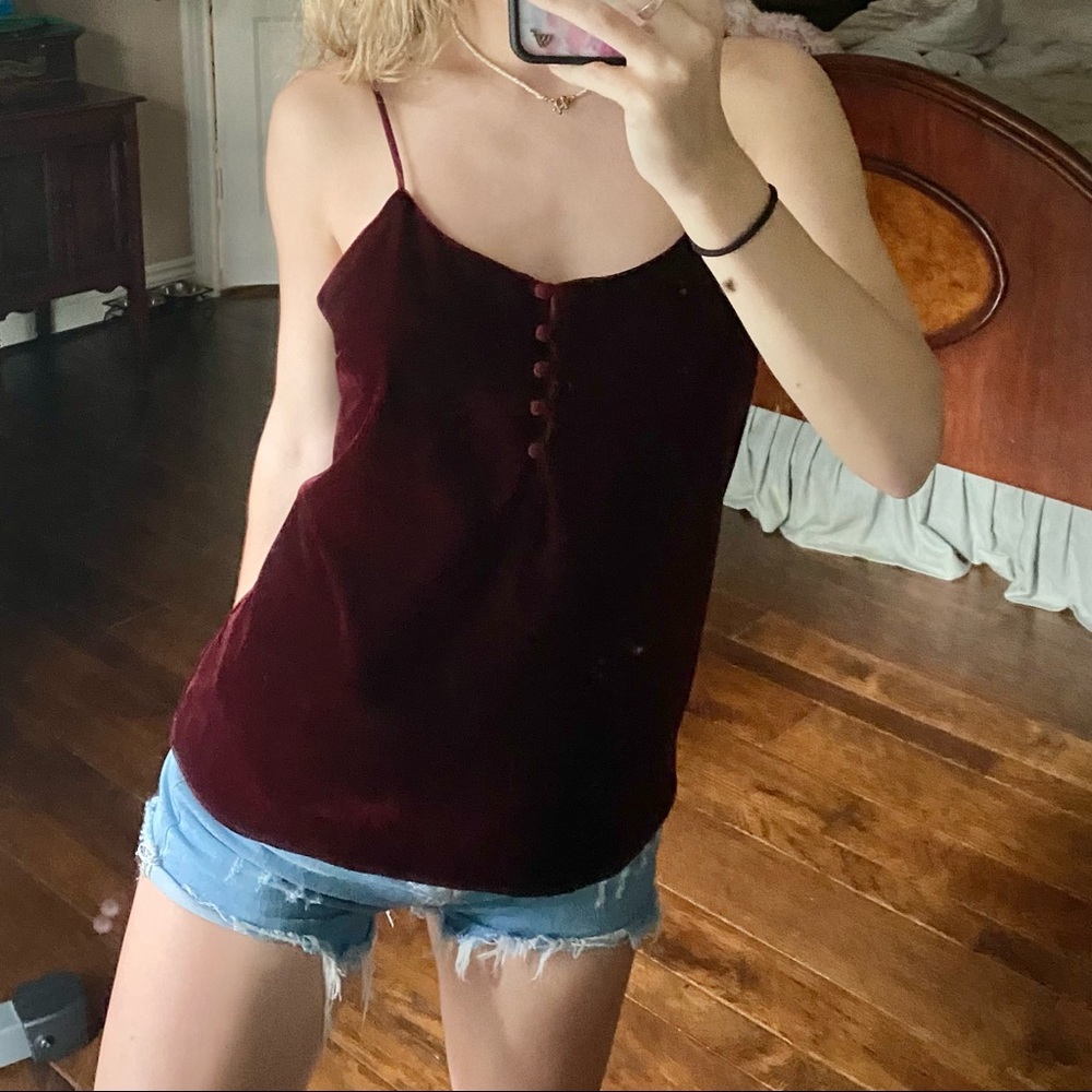 L’acadamie velvet button up cami